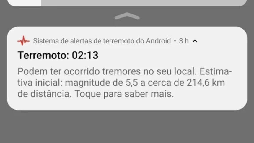 Alerta enviado aos usuários de dispositivos Android.