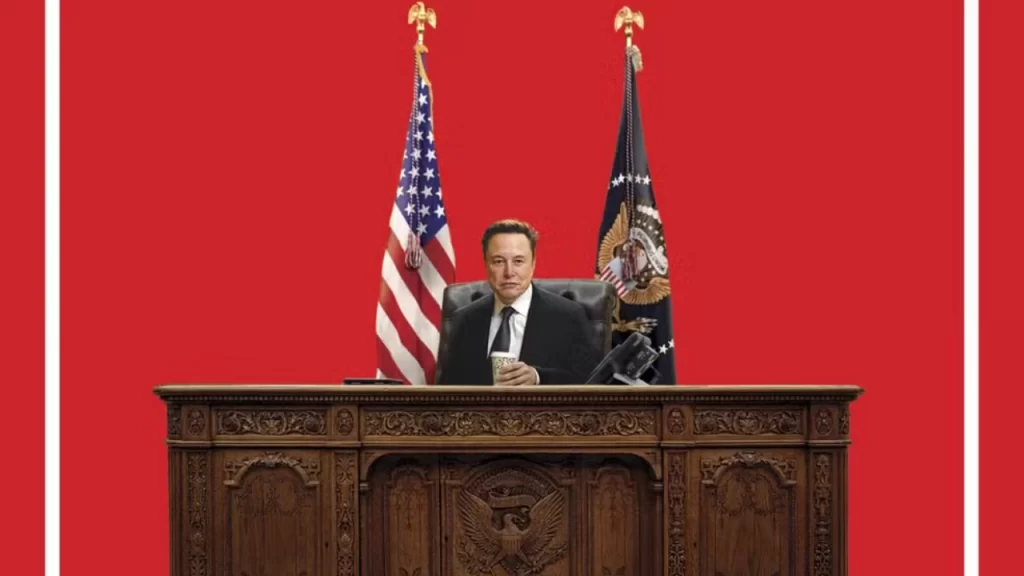 Elon Musk aparece em capa da TIME sentado em cadeira presidencial