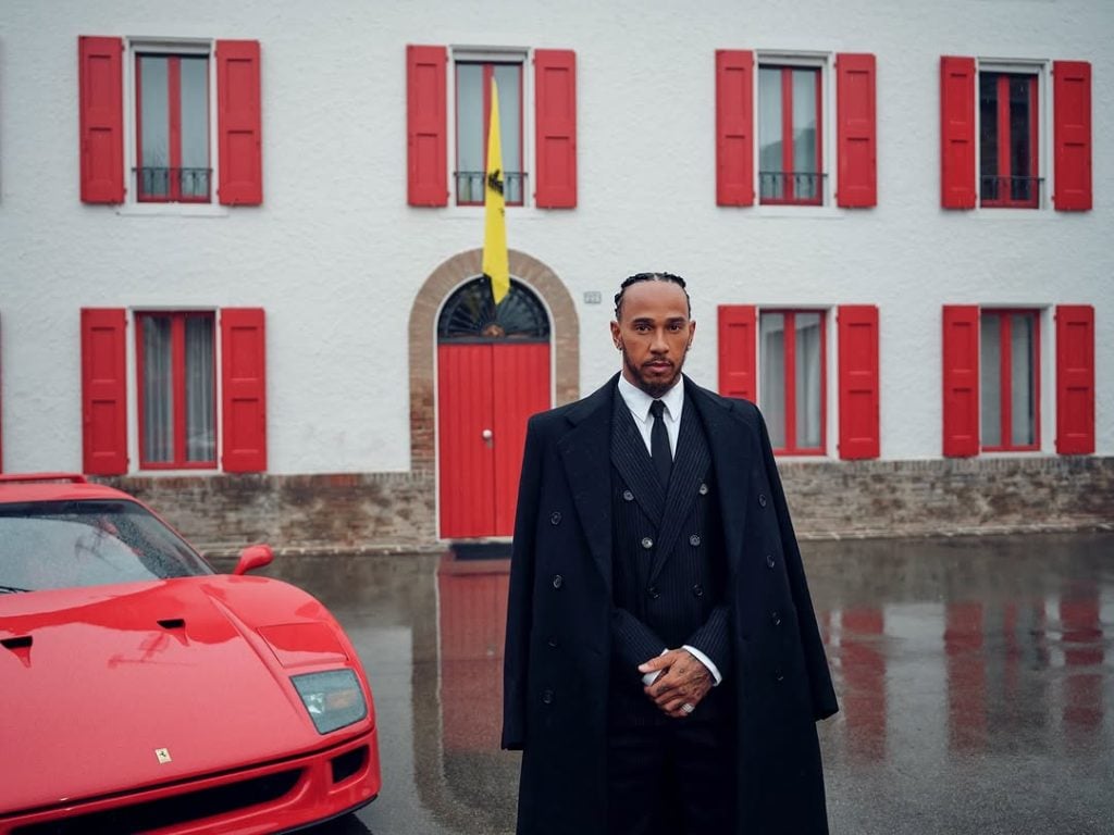 Lewis Hamilton em seu primeiro dia em Maranello