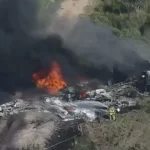 Avião pegando fogo