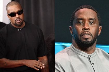 Foto destaque: Kanye West no tapete vermelho do Grammy e P.Diddy em entrevista (reprodução/Matt Winkelmeyer/Getty Images/Paras Griffin/Getty Imagens Embed)