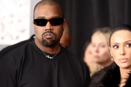 Kanye West e Bianca no tapete vermelho do Grammy