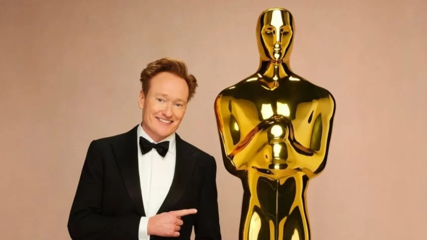 Foto do Conan O'Brien em chamada para o Oscar 2025