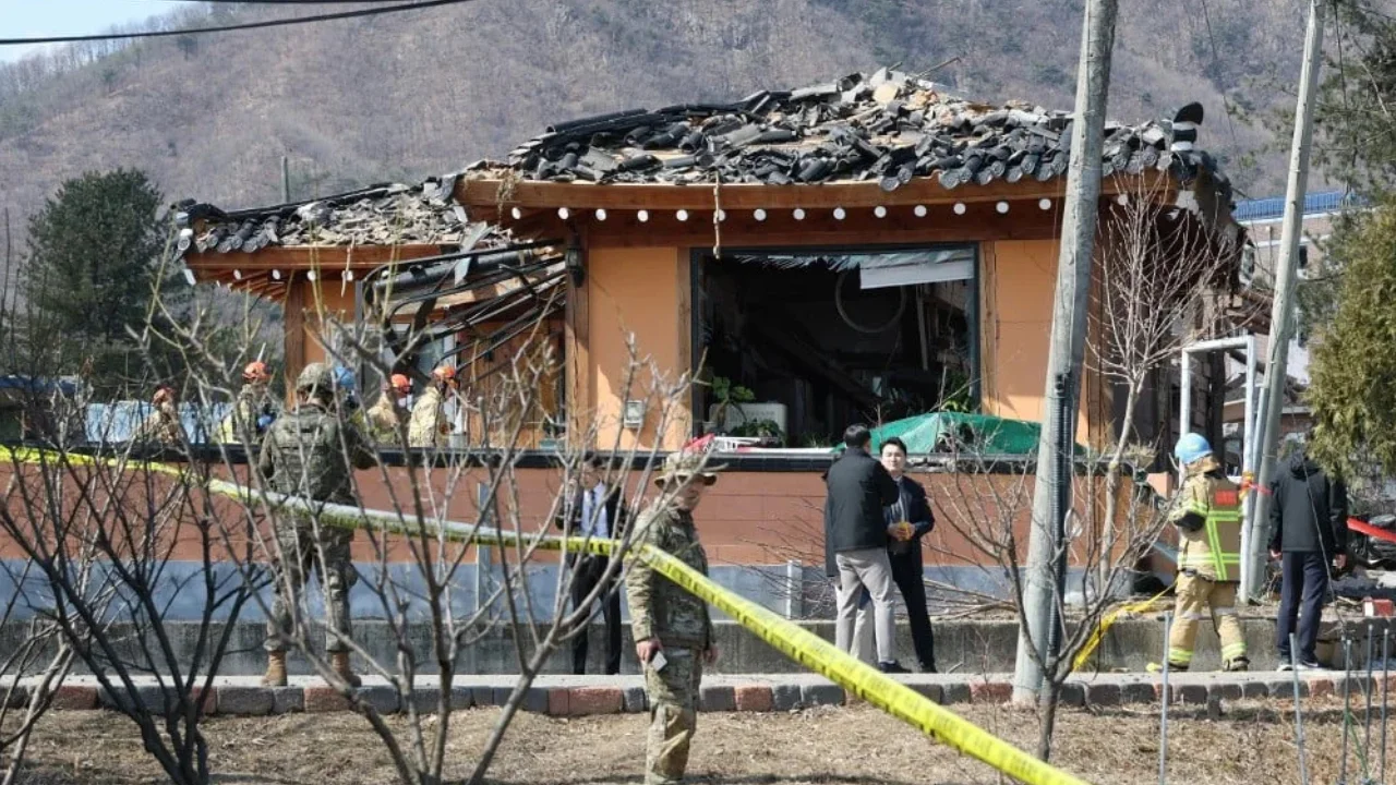 Bombas atingem casas em Pocheon, na Coreia do Sul