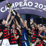 Jogadores do Flamengo comemorando título