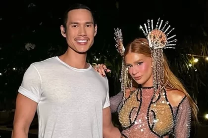 O maquiador das celebridades Patrick Ta e Marina Ruy Barbosa no carnaval carioca de 2024