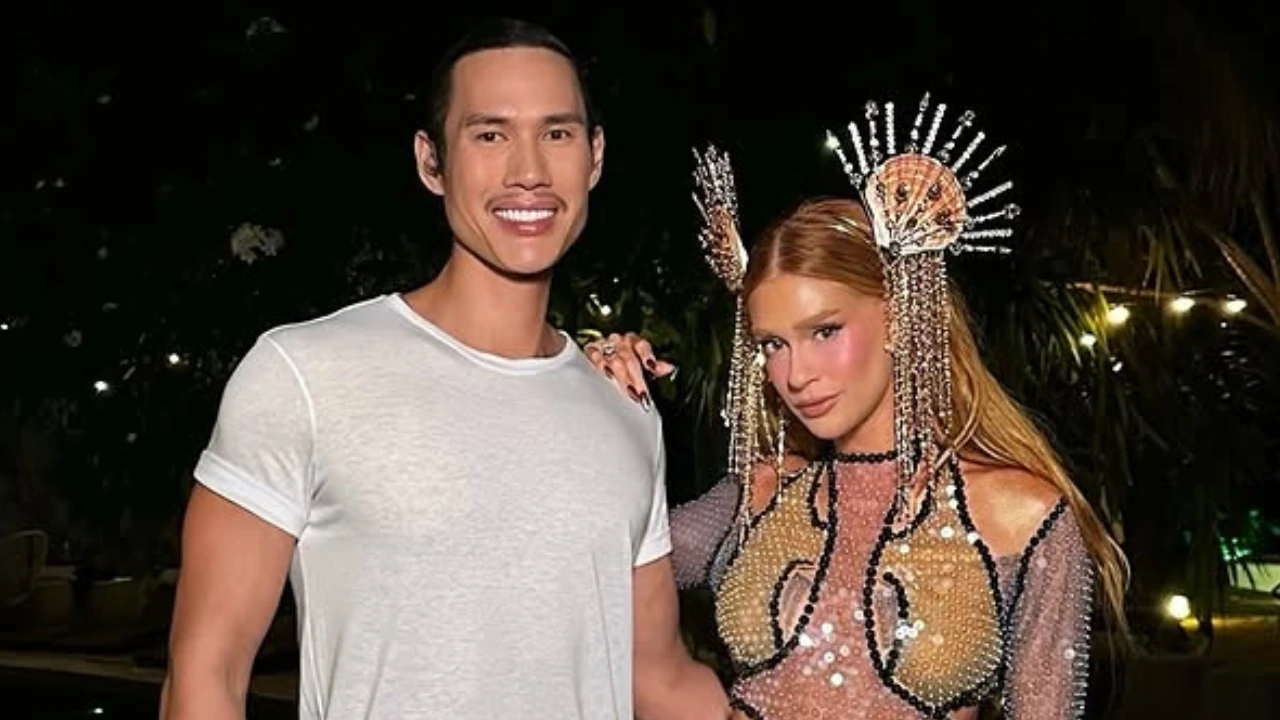 O maquiador das celebridades Patrick Ta e Marina Ruy Barbosa no carnaval carioca de 2024