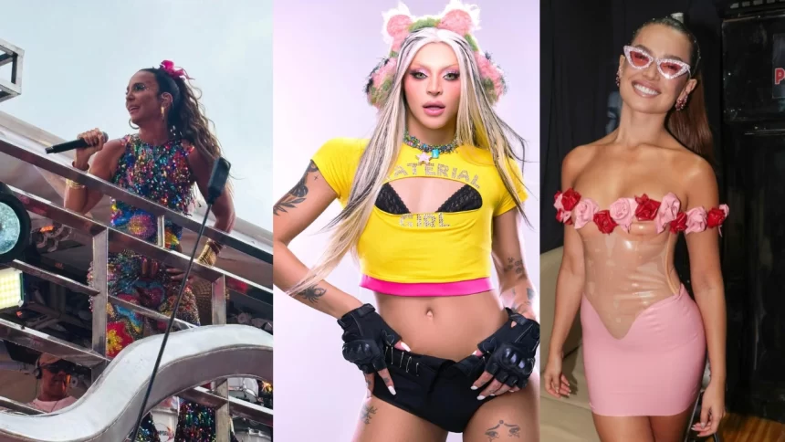 Ivete Sangalo, Juliette Freire e Pabllo Vittar no carnaval de 2025