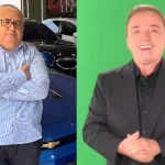 Montagem da foto do suposto filho de Gugu à esquerda e a foto do apresentador à direita