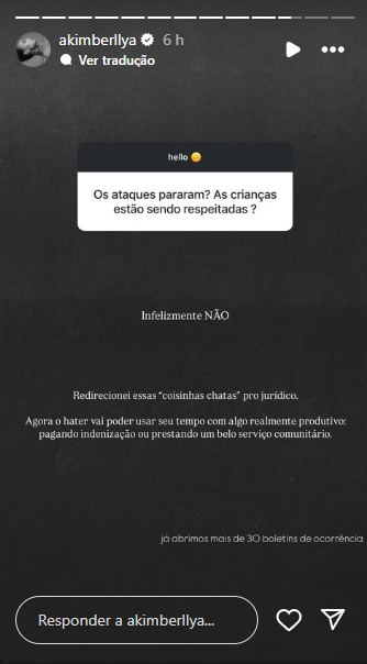 Amanda Kimberlly se pronuncia sobre ataques às filhas de Neymar