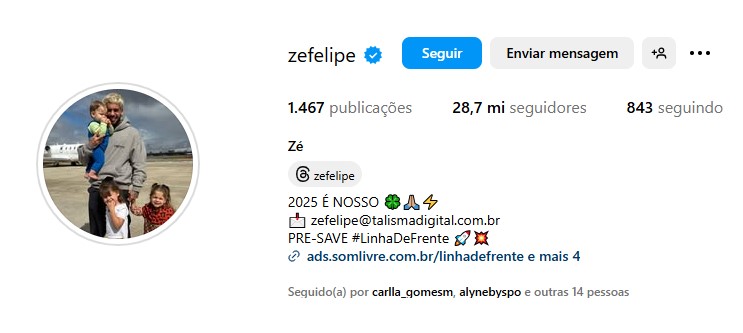 Virginia e Zé Felipe atualizam perfis após fim do casamento