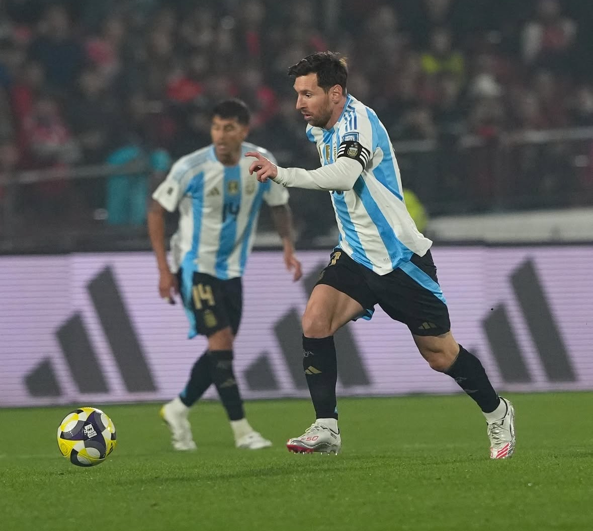 Messi jogando pela sua seleção, a Argentina 