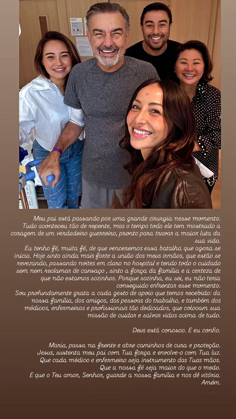 Sabrina Sato pede orações e revela estado grave do pai Sabrina Sato pede orações e revela estado grave do pai