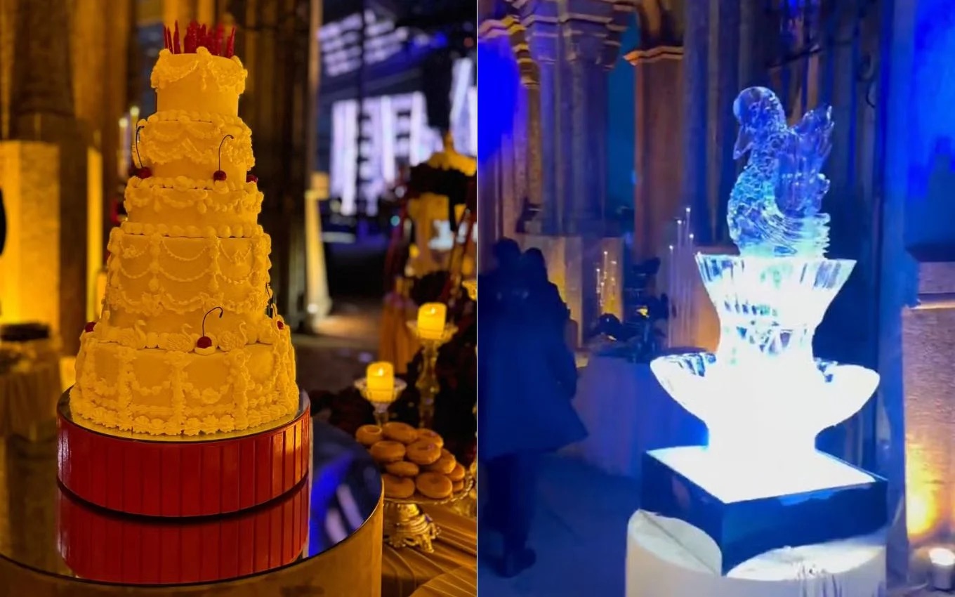 Cisnes de gelo e castelo, confira detalhes da festa luxuosa de Bruna Marquezine