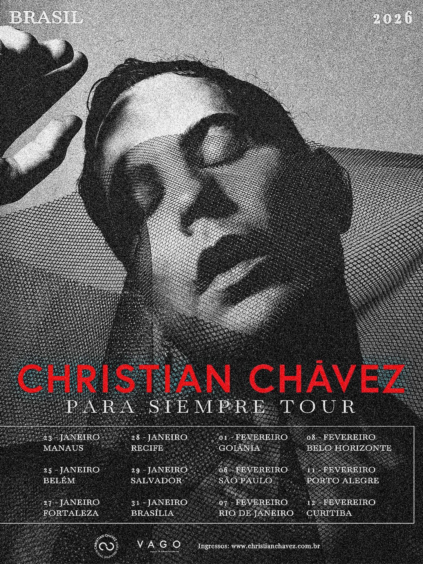 Christian Chávez confirma novas datas da “Para Siempre Tour”