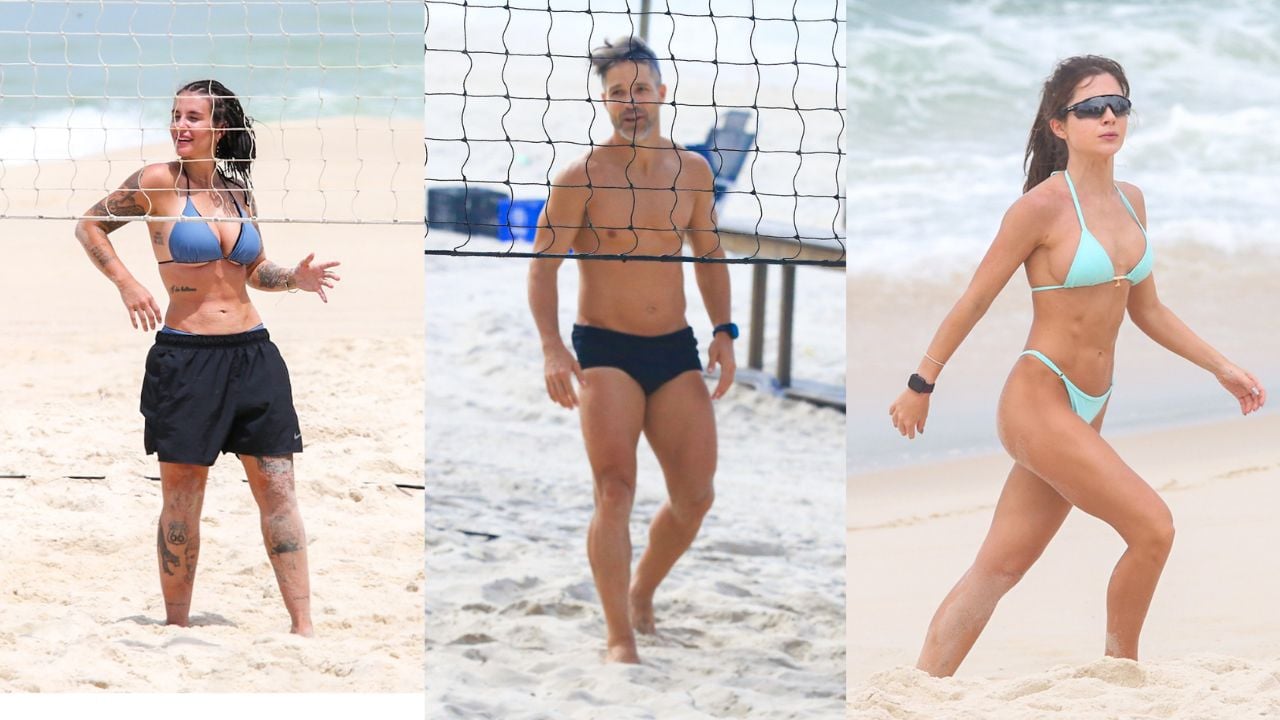 Diego Ribas e outros artistas aproveitam a segunda-feira para suar a camisa à beira-mar