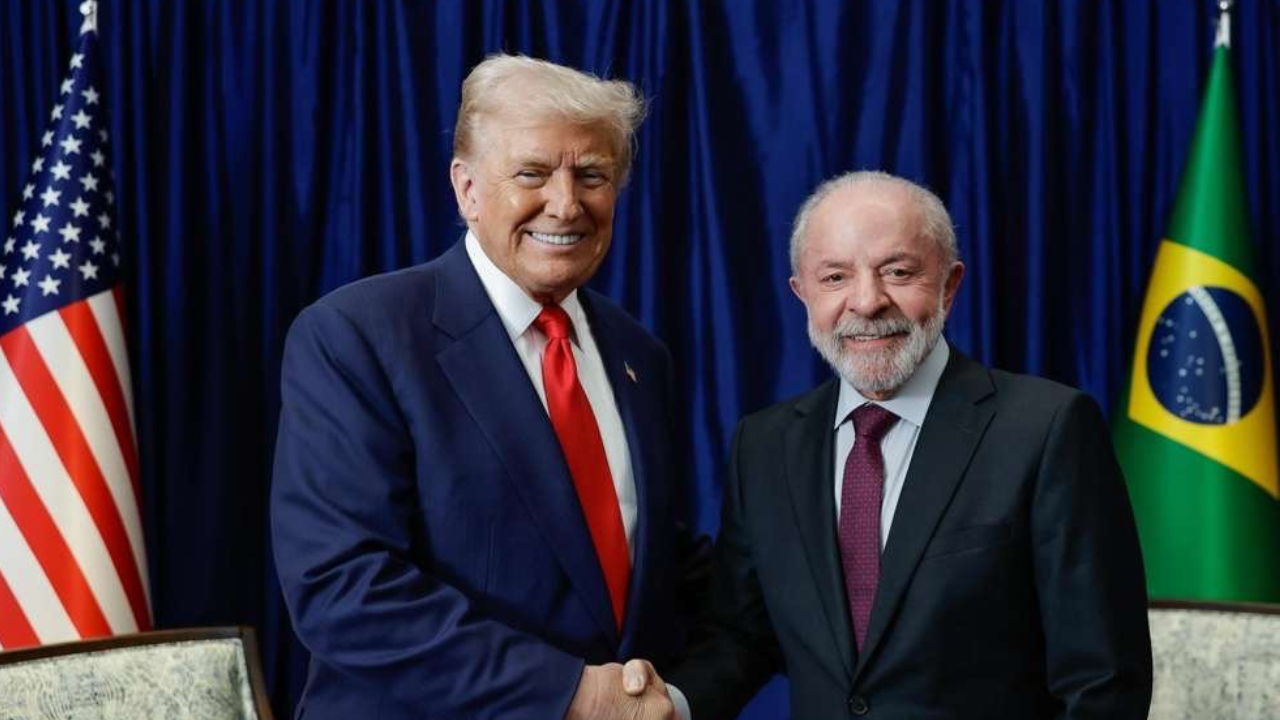 Presidente Lula e Donal Trump durante encontro│Reprodução/X/@LulaOficial