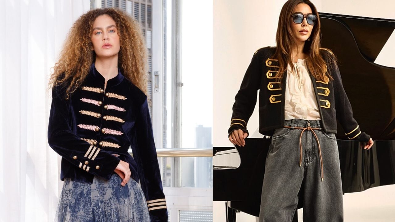  Jaqueta napoleônica| Reprodução/Instagram/@adrianamilanibrand e @lojarhodes
