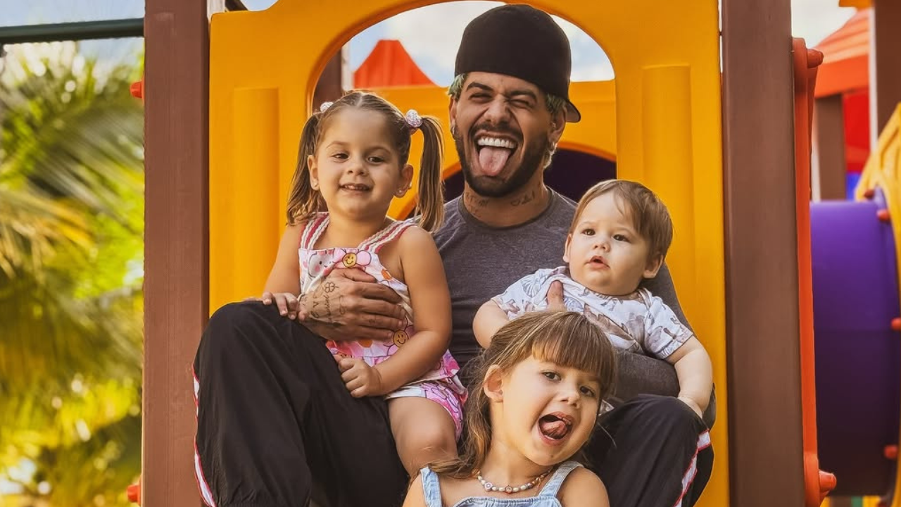 Zé Felipe compartilha momento reencontrando seus filhos