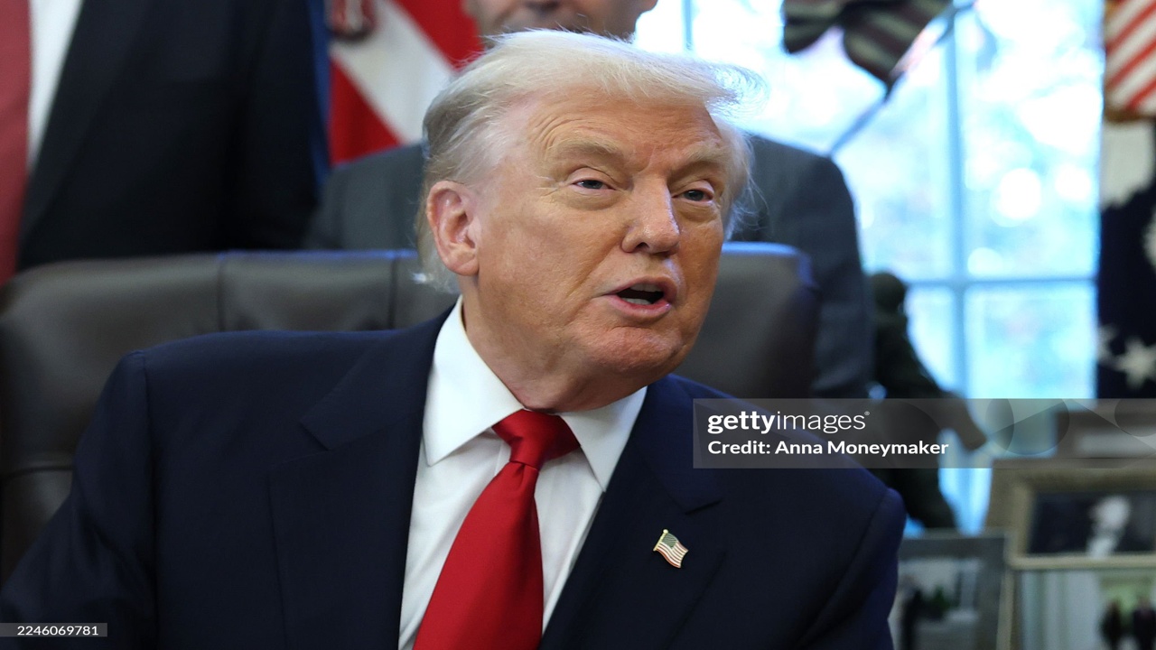 Donald Trump na Casa Branca, em Washington | Reprodução/Getty Images Embed/Anna Moneymaker