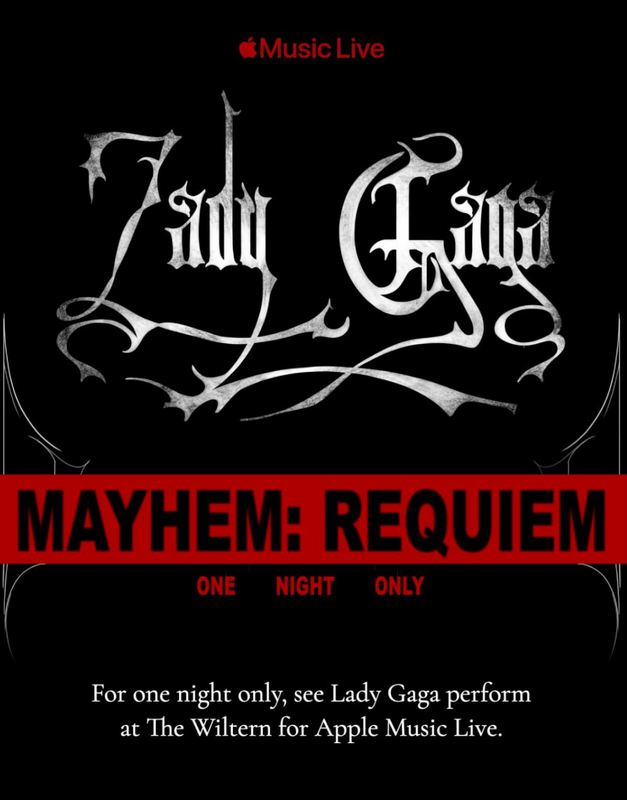 Lady Gaga anuncia show especial “MAYHEM: Requiem” Cartaz de divulgação de MAYHEM: Requiem
