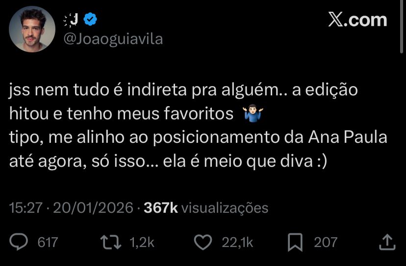 João Guilherme nega indireta a Larissa Manoela após comentário Pronunciamento de João Guilherme no Twitter