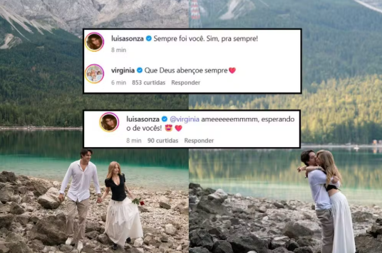 Virginia Fonseca comenta pedido de casamento de Luísa Sonza e cantora responde: “Esperando o de vocês” Virginia Fonseca comenta pedido de casamento de Luísa Sonza e cantora responde: “Esperando o de vocês”