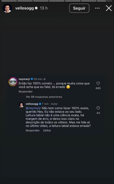 Neymar rebate interpretação de especialista em leitura labial e esclarece vídeo viral