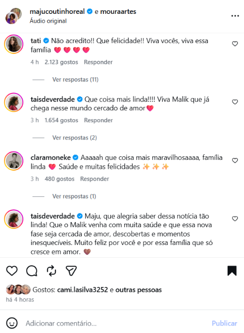 Maju Coutinho é parabenizada por famosos após anunciar primeira gravidez Maju Coutinho é parabenizada por famosos após anunciar primeira gravidez