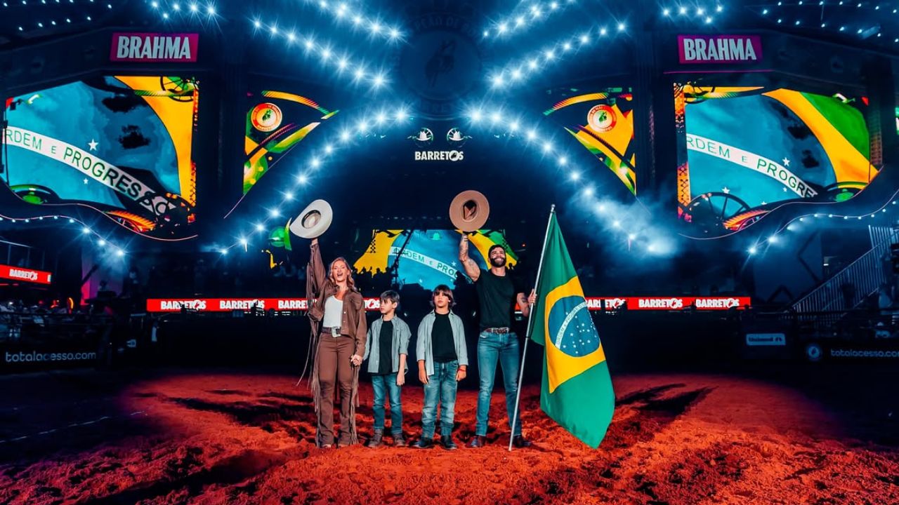 Gusttavo Lima aproveita dia de descanso ao lado da família após show em Barretos