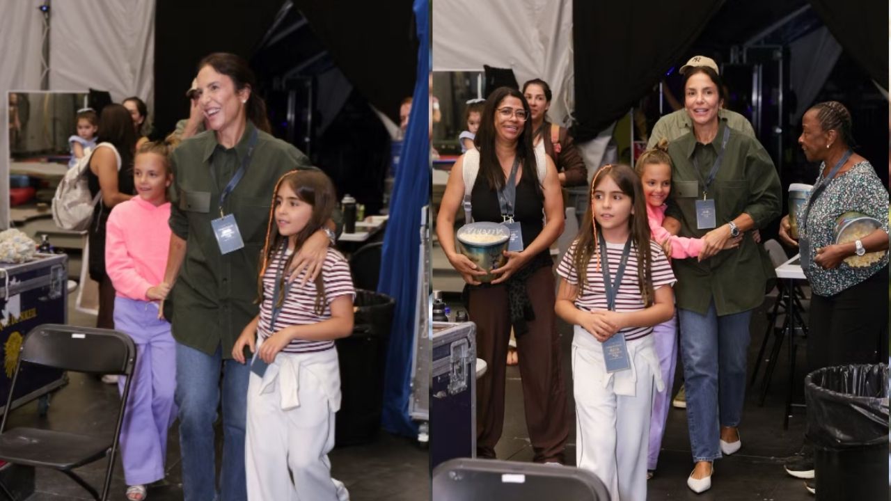 Ivete vai com as filhas, Helena e Marina, ao Cirque du Soleil — Foto: Lucas Ramos/ BrazilNews