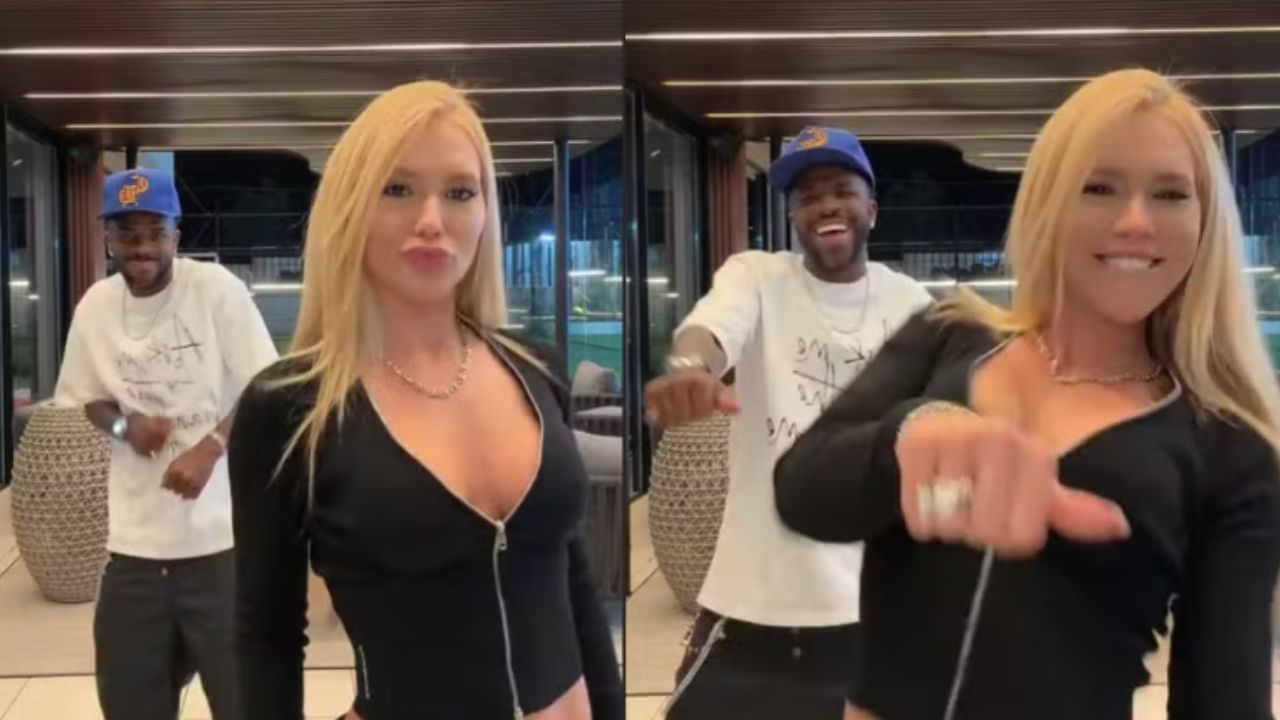 Virginia Fonseca e Vini Jr. surgem em dancinha sensual na mansão do jogador em Madrid