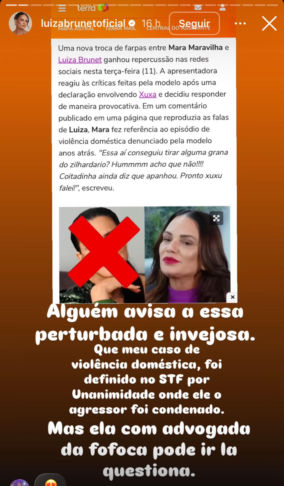 Yasmin Brunet responde à ironia de Mara Maravilha e defende a mãe: 'Não consigo normalizar'
