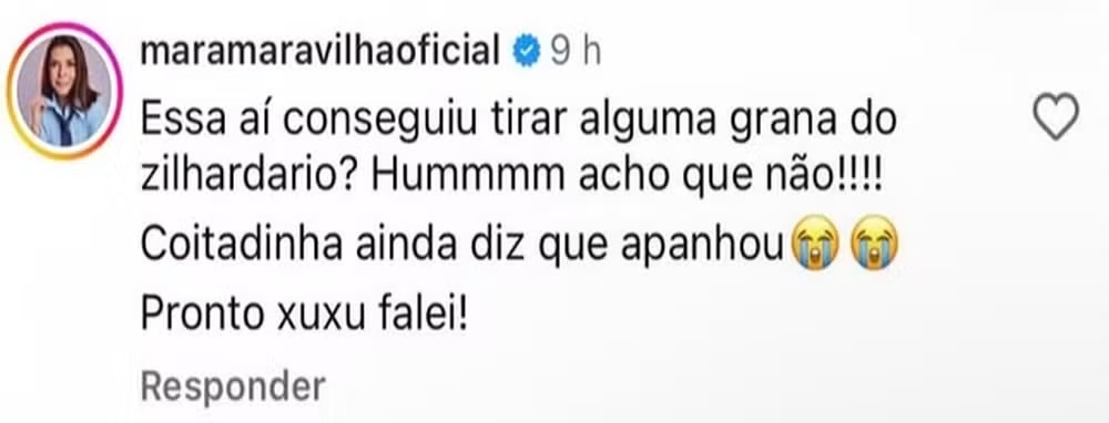 Yasmin Brunet responde à ironia de Mara Maravilha e defende a mãe: 'Não consigo normalizar'