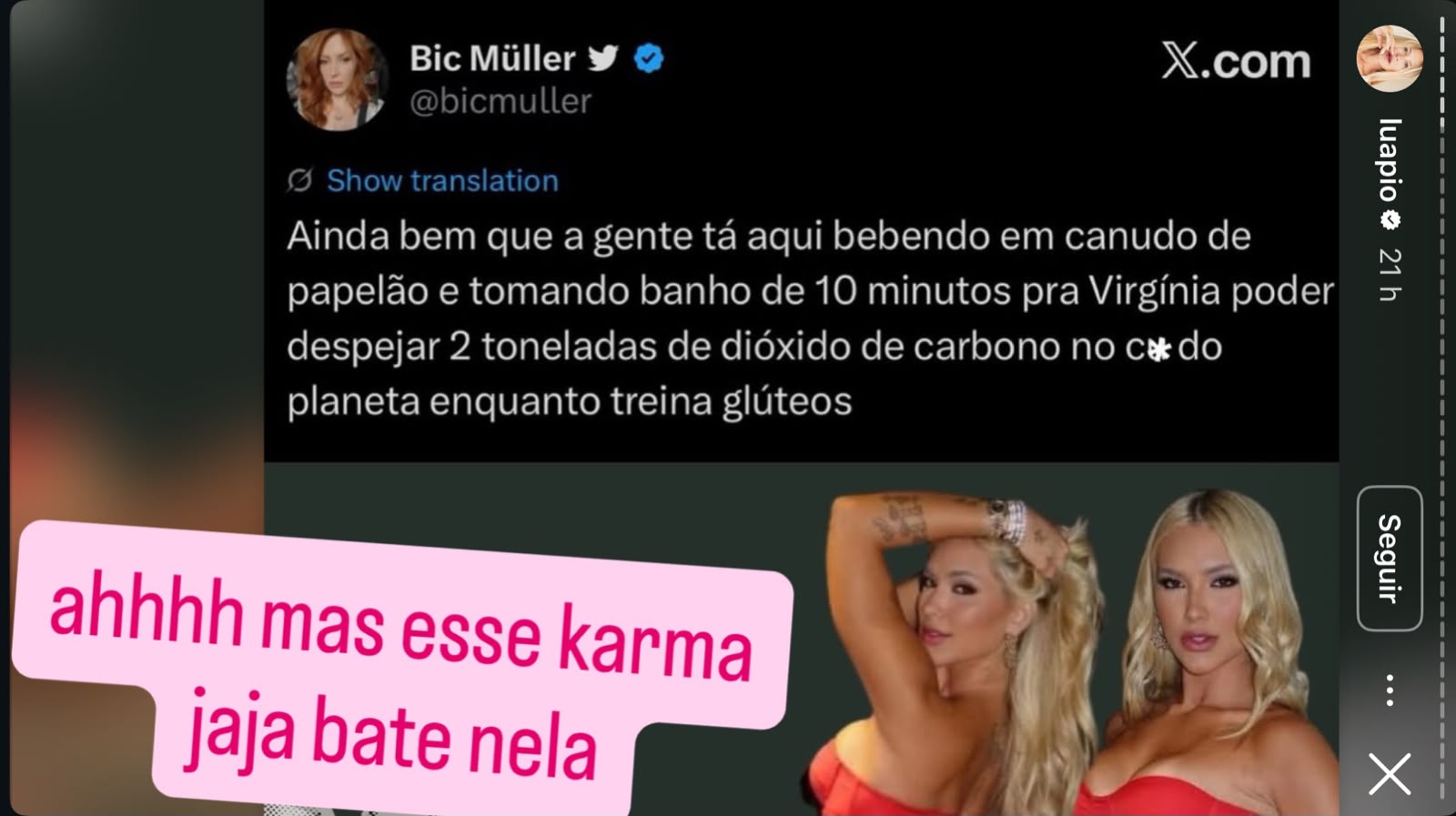 Luana Piovani critica Virginia Fonseca após polêmica envolvendo viagens de jatinho: “Karma” Luana Piovani critica Virginia Fonseca após polêmica envolvendo viagens de jatinho: “Karma”