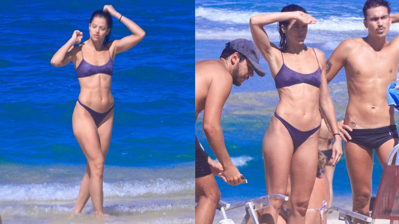 Agatha Moreira curte dia de sol na Barra da Tijuca com grupo de amigos
