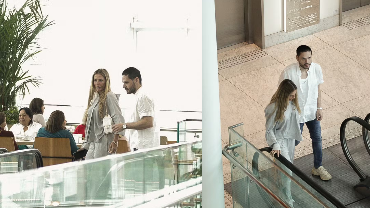 Deborah Secco passeia com o noivo Dudu Borges em shopping do Rio de Janeiro