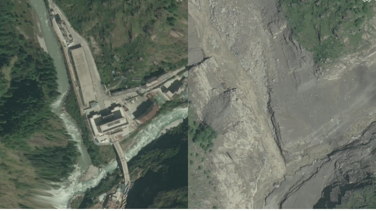 Satélites mostram rastro de destruição deixado pela enchente entre Nepal e Tibete