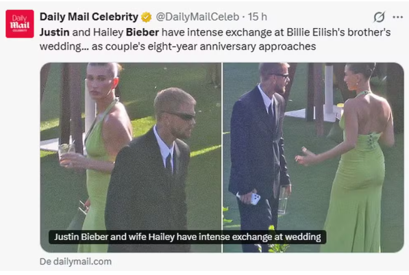 Hailey e Justin Bieber discutem durante festa de casamento e chamam atenção