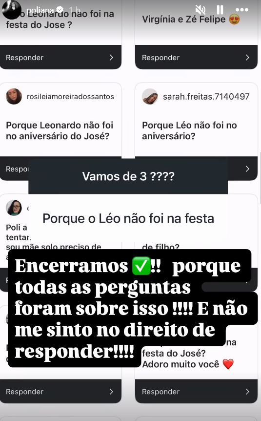Poliana Rocha revela motivo da ausência de Leonardo no aniversário do neto Poliana Rocha revela motivo da ausência de Leonardo no aniversário do neto