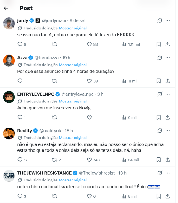 Sydney Sweeney cobre partes íntimas com material esportivo e viraliza: 'Não vou pular esse anúncio' Sydney Sweeney cobre partes íntimas com material esportivo e viraliza: 'Não vou pular esse anúncio'