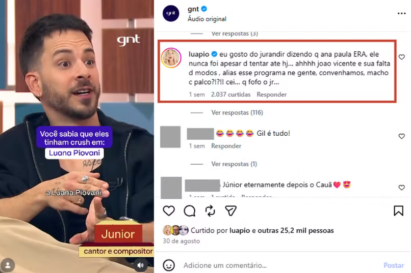 Luana Piovani causa polêmica ao chamar João Vicente de Castro de “Jurandir”; entenda