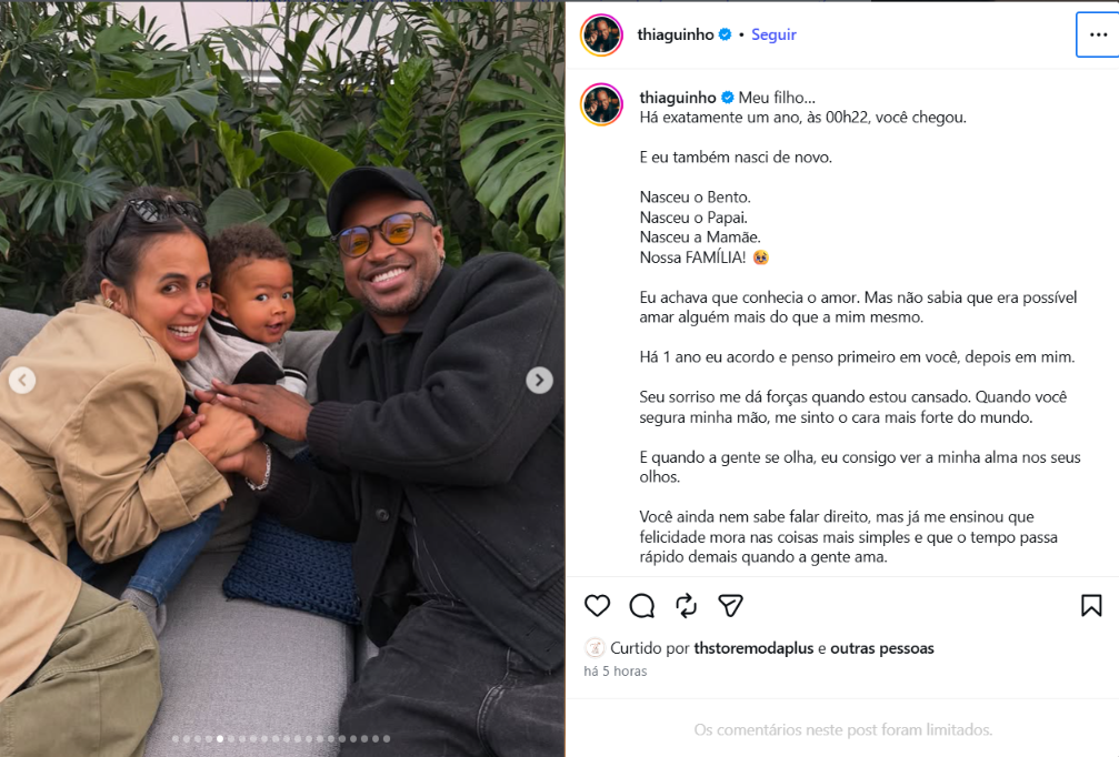 Thiaguinho celebra 1 ano do filho Bento com fotos inéditas e declaração emocionante Thiaguinho celebra 1 ano do filho Bento com fotos inéditas e declaração emocionante