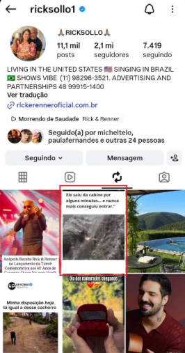 Queda de avião: post de Rick feito um mês antes do acidente chama atenção Queda de avião: post de Rick feito um mês antes do acidente chama atenção