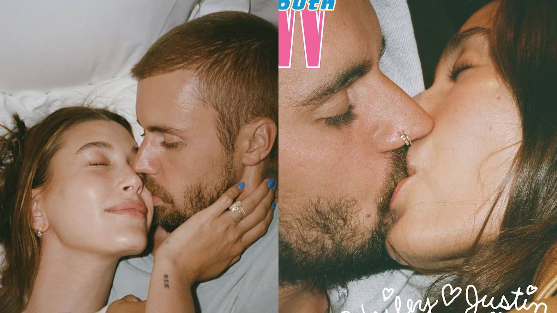 Hailey e Justin Bieber respondem rumores de crise com beijos e afeto