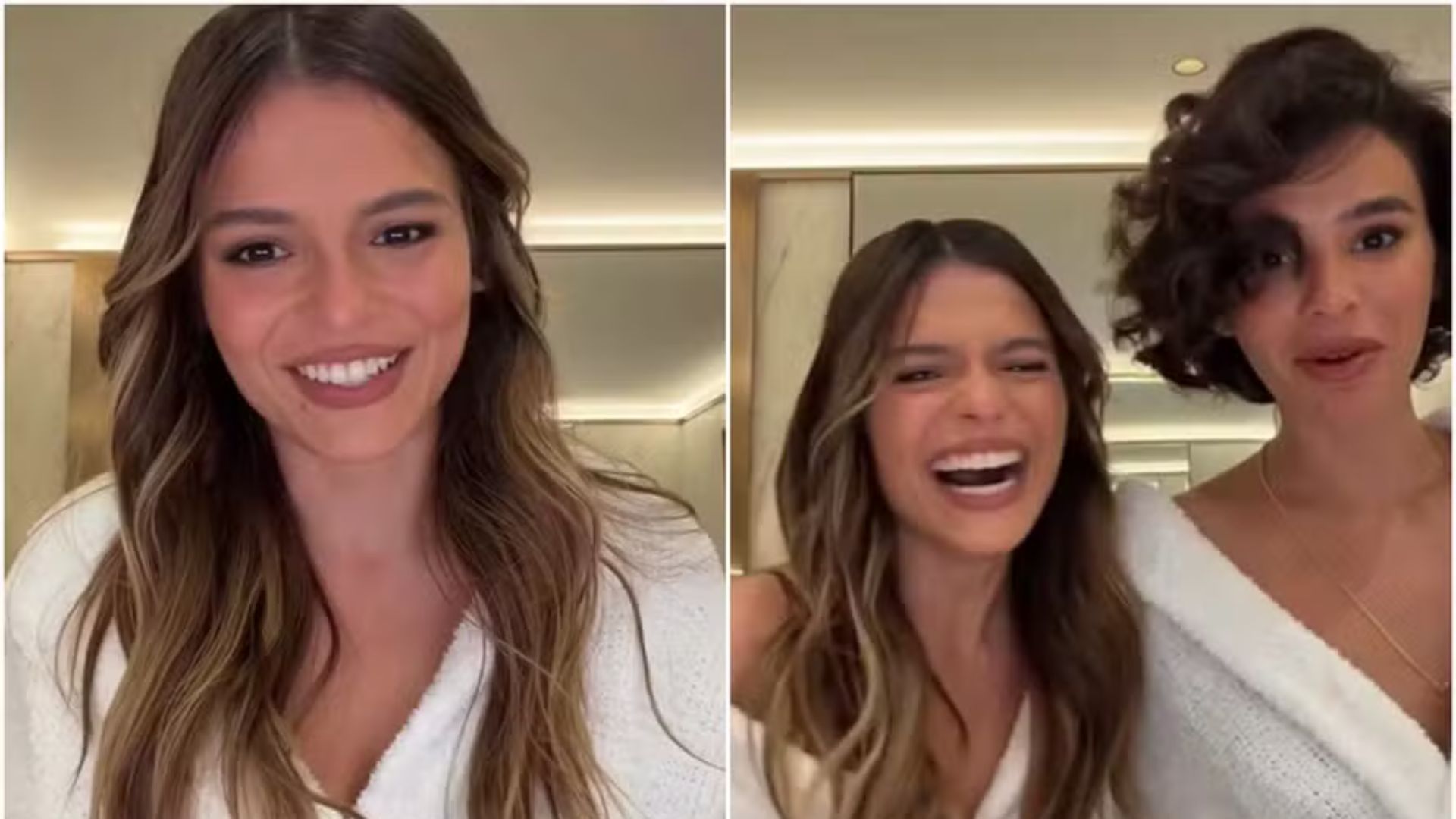 Luana Marquezine supera a timidez em gravação com a irmã e fala sobre sua primeira experiência profissional