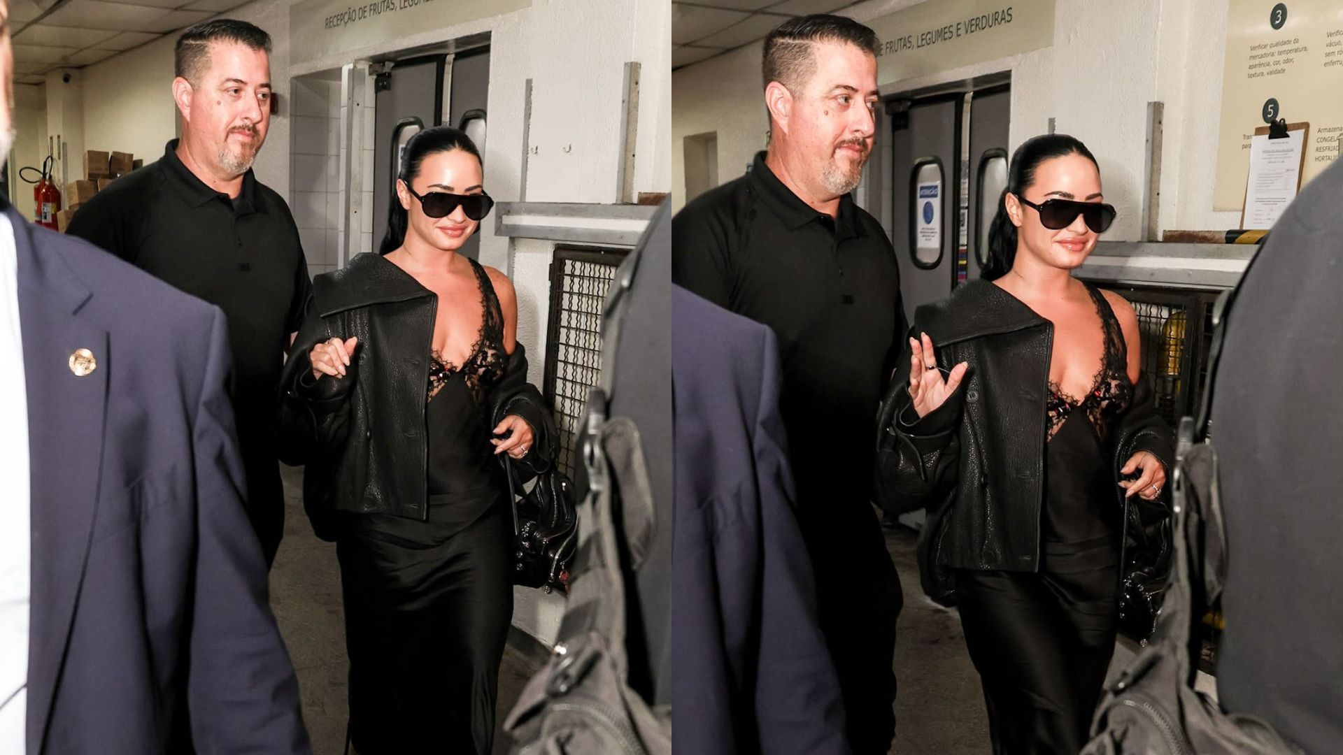 Demi lovato chama a atenção ao surgir com vestido transparente na saída do Copacabana Palace