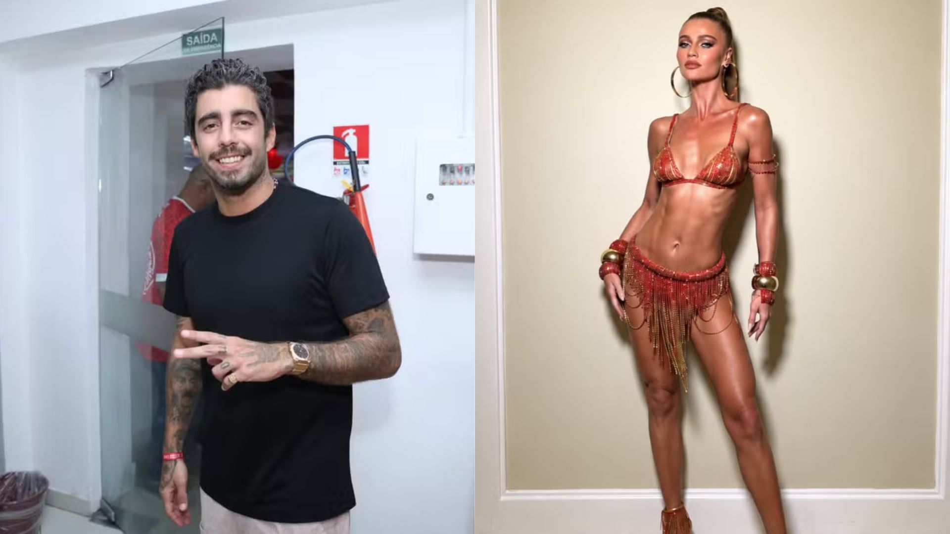 Pedro Scooby marca presença em ensaio do Salgueiro para prestigiar sua ex-mulher, Cíntia Dicker; confira