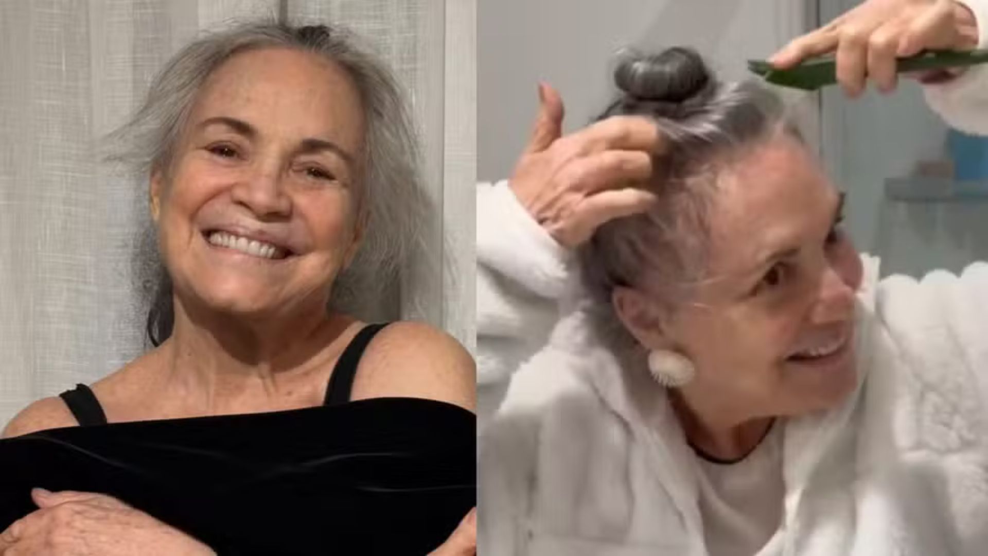 Regina Duarte compartilha dica caseira para espantar a queda de cabelo e agita as redes sociais