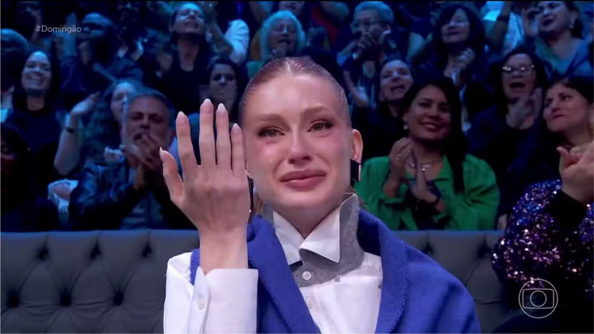 Marina Ruy Barbosa se emociona profundamente com recado especial dos afilhados durante Domingão com Huck